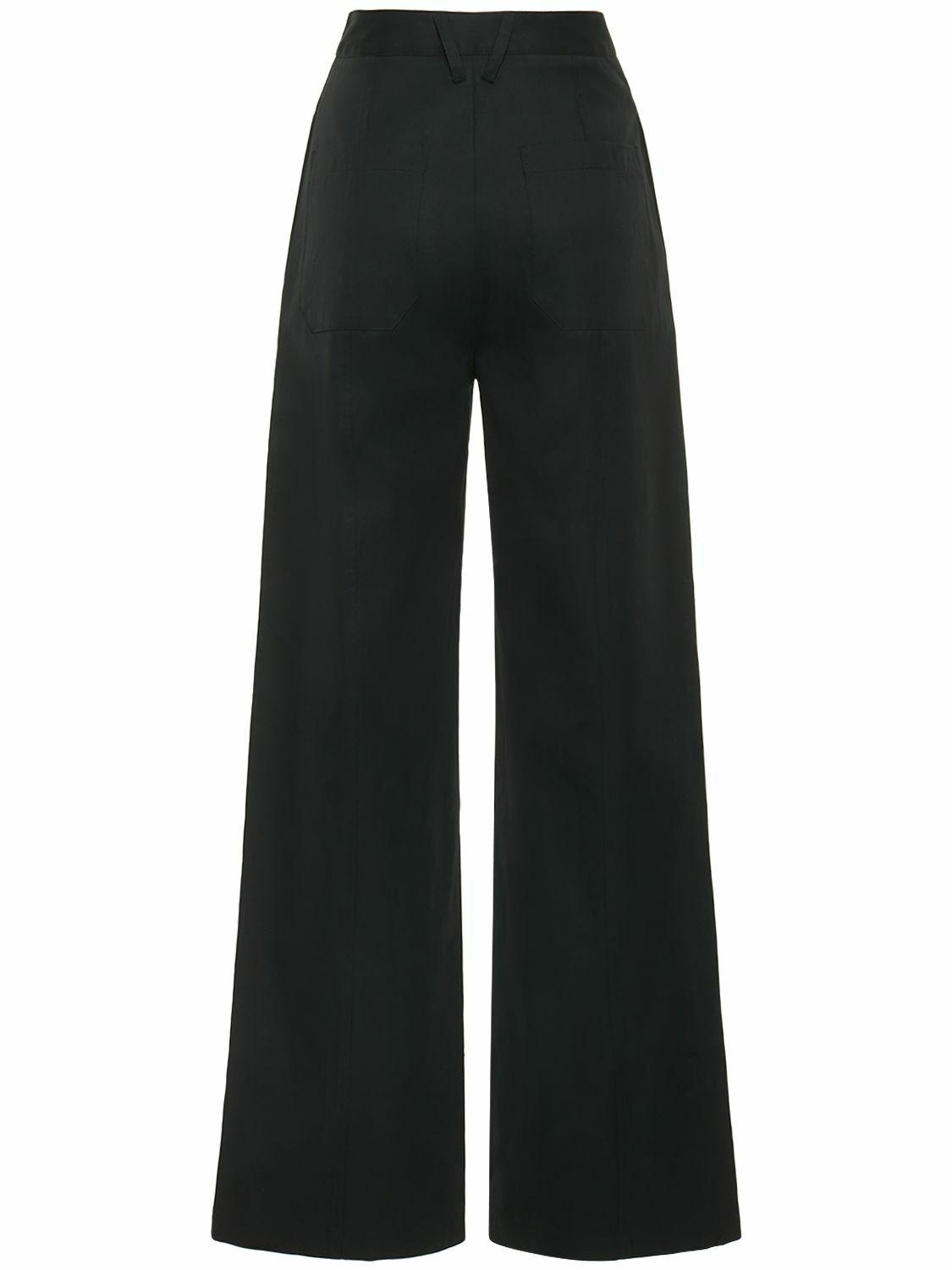 DEVEAUX Lizzy Cotton Twill Wide Leg Pants