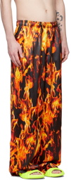 VETEMENTS Black Fire Pyjama Pants