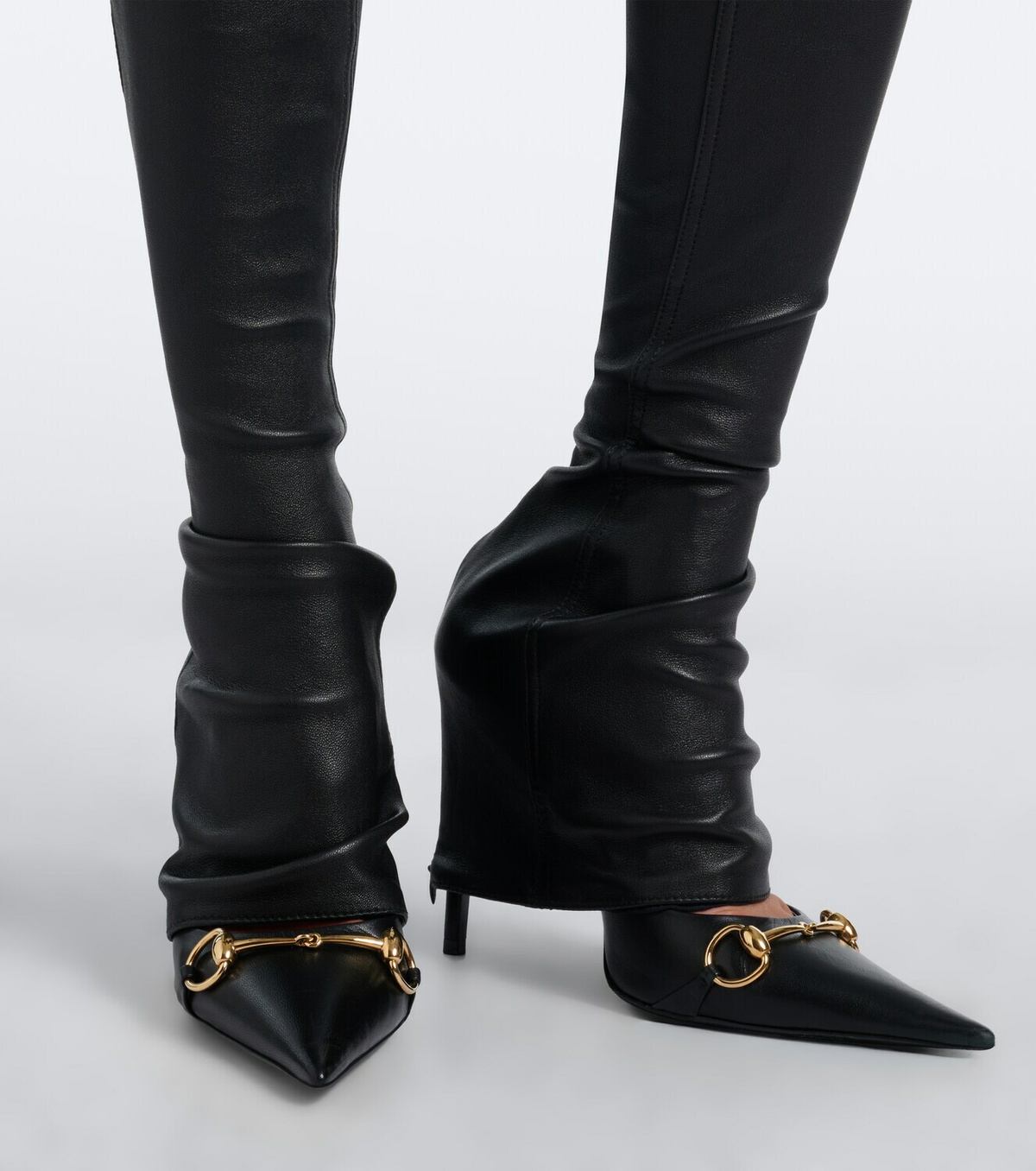 Gucci Leather slim pants