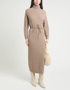 Peserico Womens Midi dress Light brown