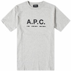 A.P.C. Men's A.P.C Sven Morse Code Logo T-Shirt in Heather Grey