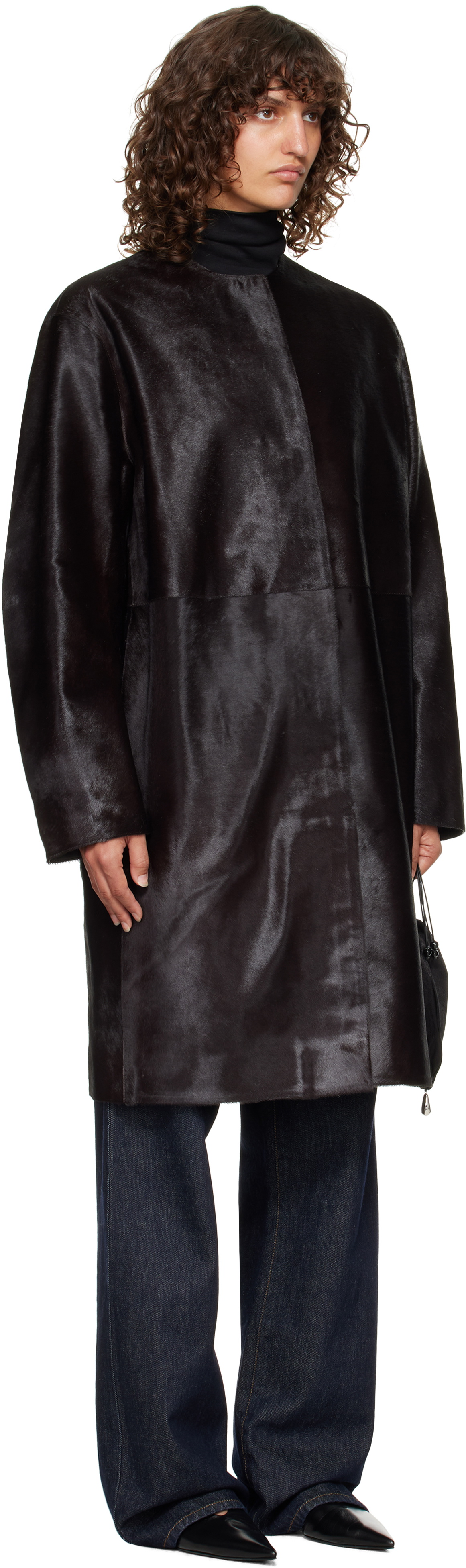 Loulou de Saison Brown Miller Pony Effect Leather Coat
