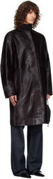 Loulou de Saison Brown Miller Pony Effect Leather Coat