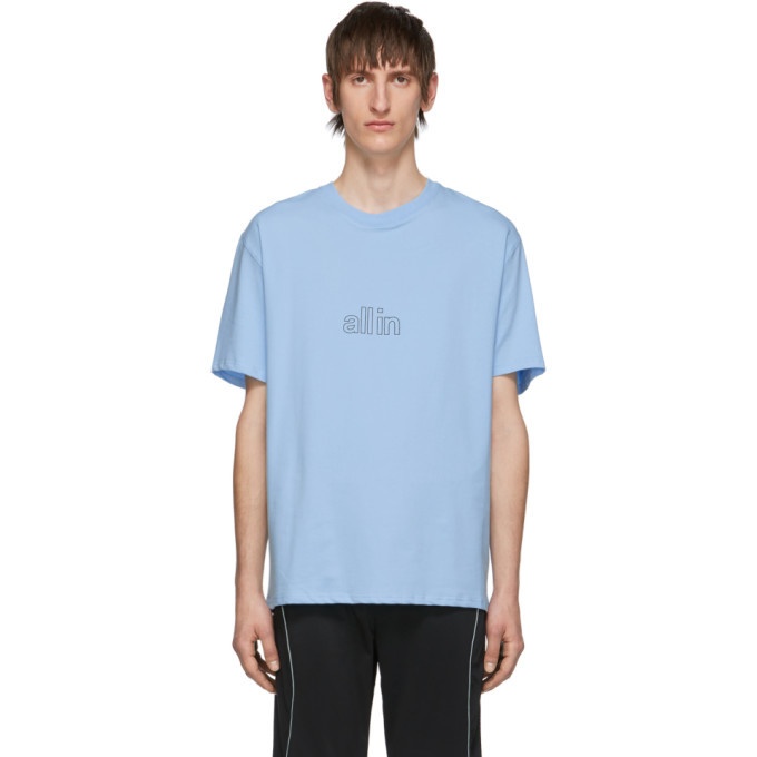 Photo: all in SSENSE Exclusive Blue Wavy T-Shirt