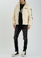 Amiri Bones Logo Fleece Jacket Cream