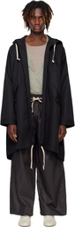 Jan-Jan Van Essche Black O-Project Ventile Gabardine Parka Coat