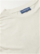 Frescobol Carioca - Garrett Leight Printed Cotton and Linen-Blend T-Shirt - Gray
