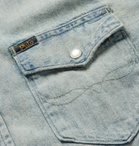 Polo Ralph Lauren - Slim-Fit Distressed Denim Western Shirt - Blue