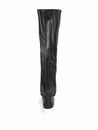 Rick Owens Black Thigh High Leather Sneaker Boots