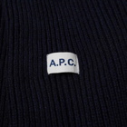 A.P.C. Men's Alan Sleeve Logo Knit in Dark Navy
