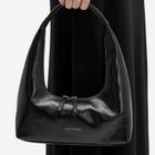 MARGE SHERWOOD Women's Hobo Shoulder Bag in Black Glossy Plain 