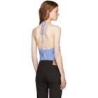 Wendelborn Blue Silk Inside Out Bodysuit