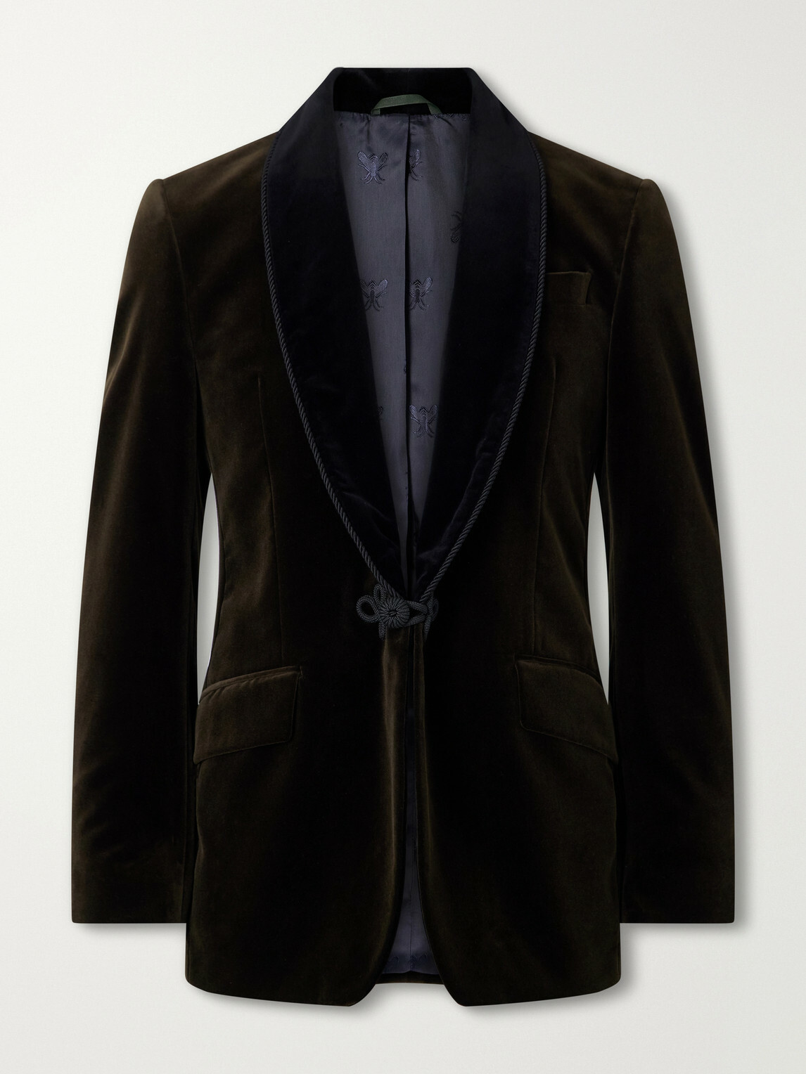 Favourbrook - Mayfair Shawl-Collar Cotton-Velvet Tuxedo Jacket - Green