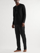 TOM FORD - Stretch Cotton-Jersey Henley T-Shirt - Black