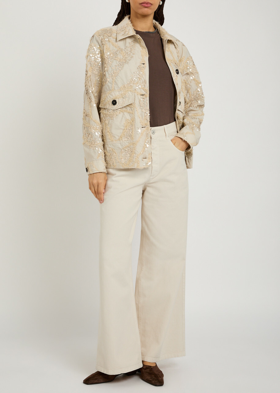 Brunello Cucinelli Wide-leg Jeans Off White