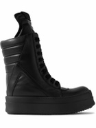 Rick Owens - Mega Geobasket Leather High-Top Sneakers - Black