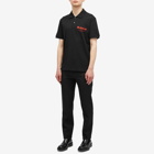 Alexander McQueen Men's Graffiti Logo Polo in Black/Lust Red