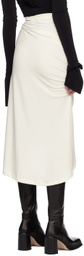 SRVC Off-White Ruched Midi Skirt