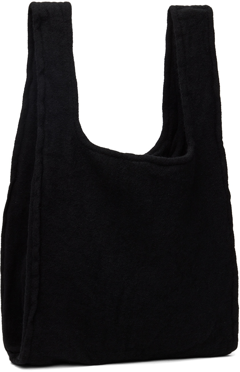 Black Comme des Garçons Black Wool Tweed Tote