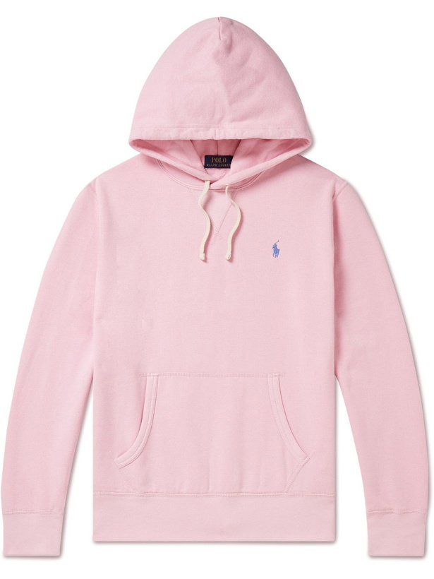 Photo: Polo Ralph Lauren - Logo-Embroidered Cotton-Blend Jersey Hoodie - Pink