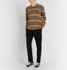 Burberry - Striped Merino Wool Polo Shirt - Brown