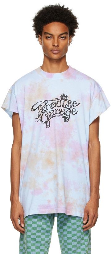 Photo: Honey Fucking Dijon Pink & Blue Tie-Dye 'Paradise Garage' T-Shirt