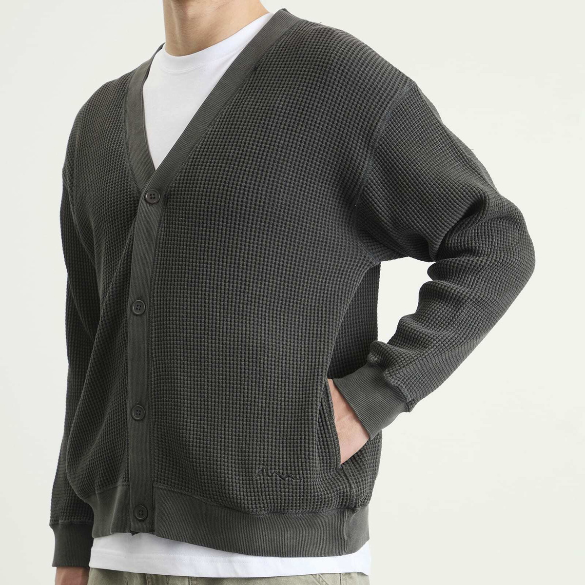 Manastash Men's Heavy Snug Thermal Cardigan in Black