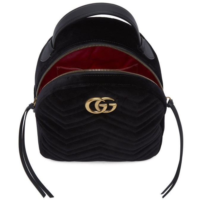 Gucci Black Velvet GG Marmont 2.0 Backpack Gucci