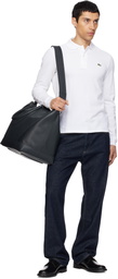 Lacoste Black 'Club Lacoste' Grain Leather Weekend Tote