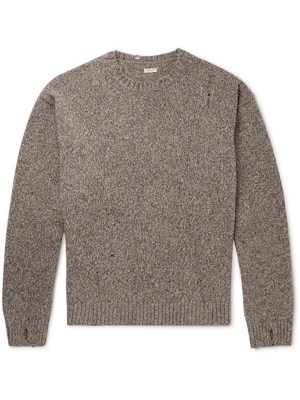 Photo: KAPITAL - Distressed Intarsia Wool Sweater - Gray