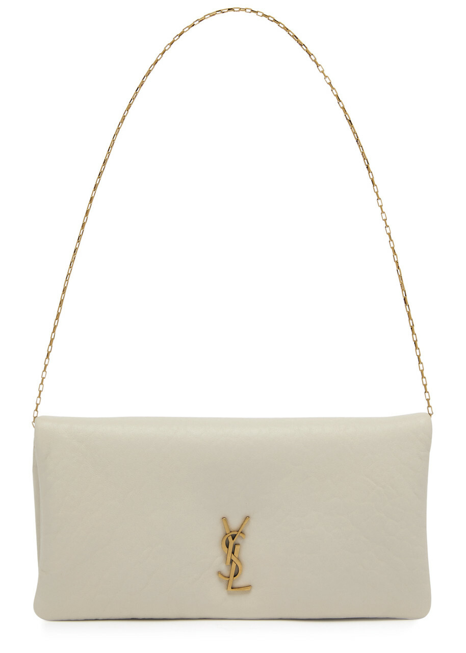 Saint Laurent Calypso Mini Grained Leather Wallet-on-chain