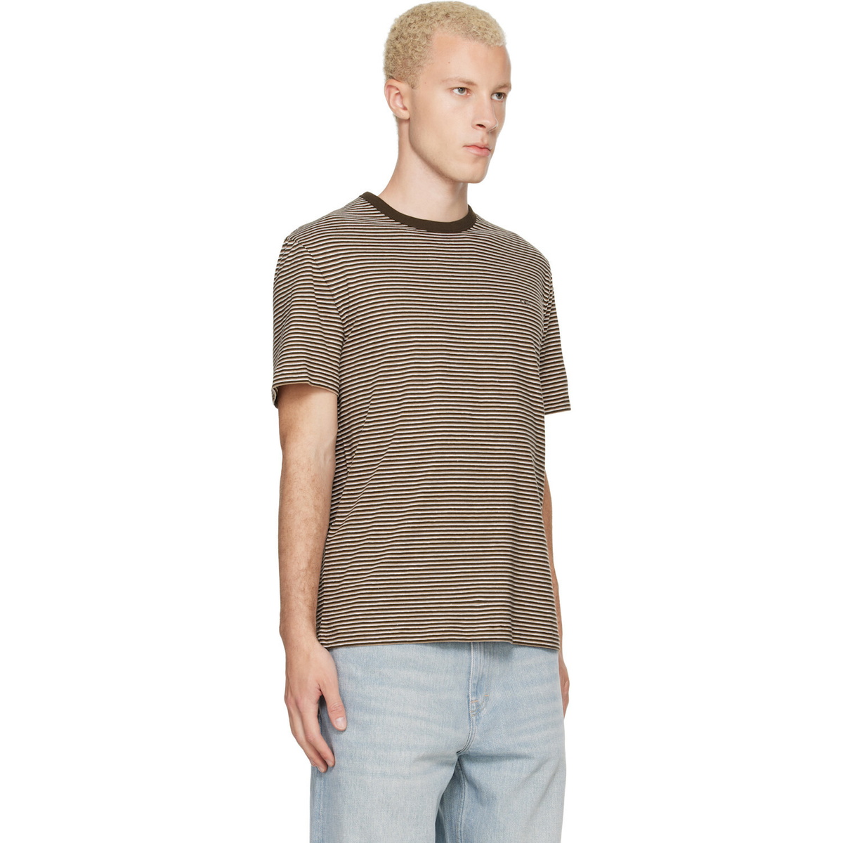 A.P.C. Brown Striped T-shirt