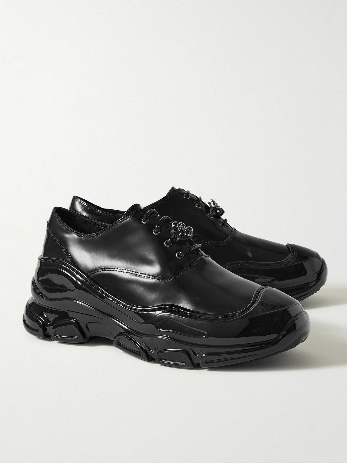 Simone Rocha - Embellished Patent-Leather Brogues - Black