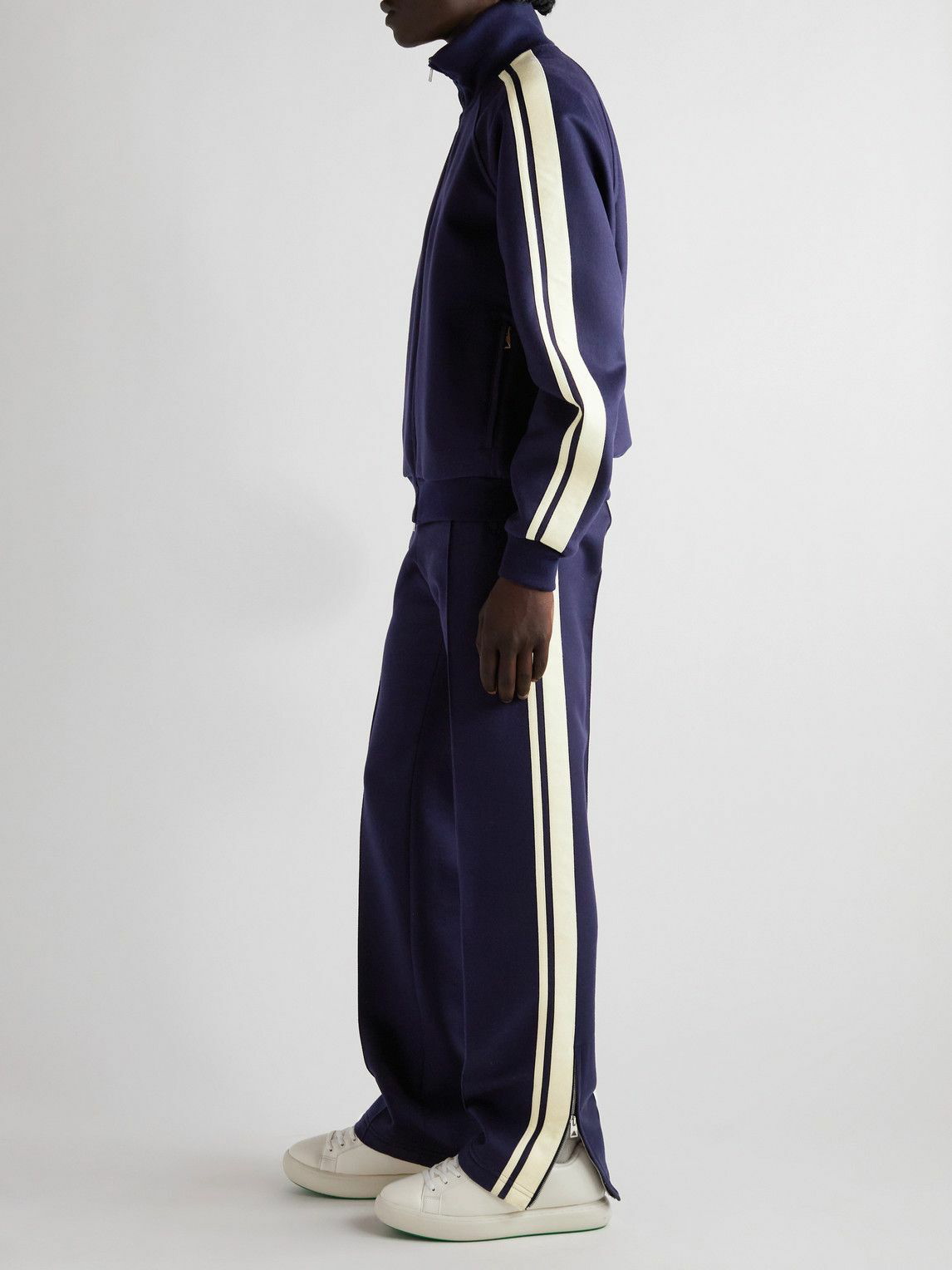 Bottega Veneta - Slim-Fit Striped Wool-Blend Track Jacket - Blue 
