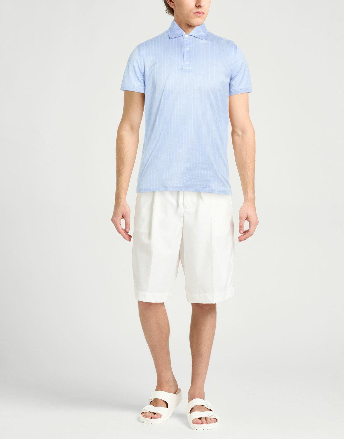 Isaia Mens Polo shirt in Sky blue