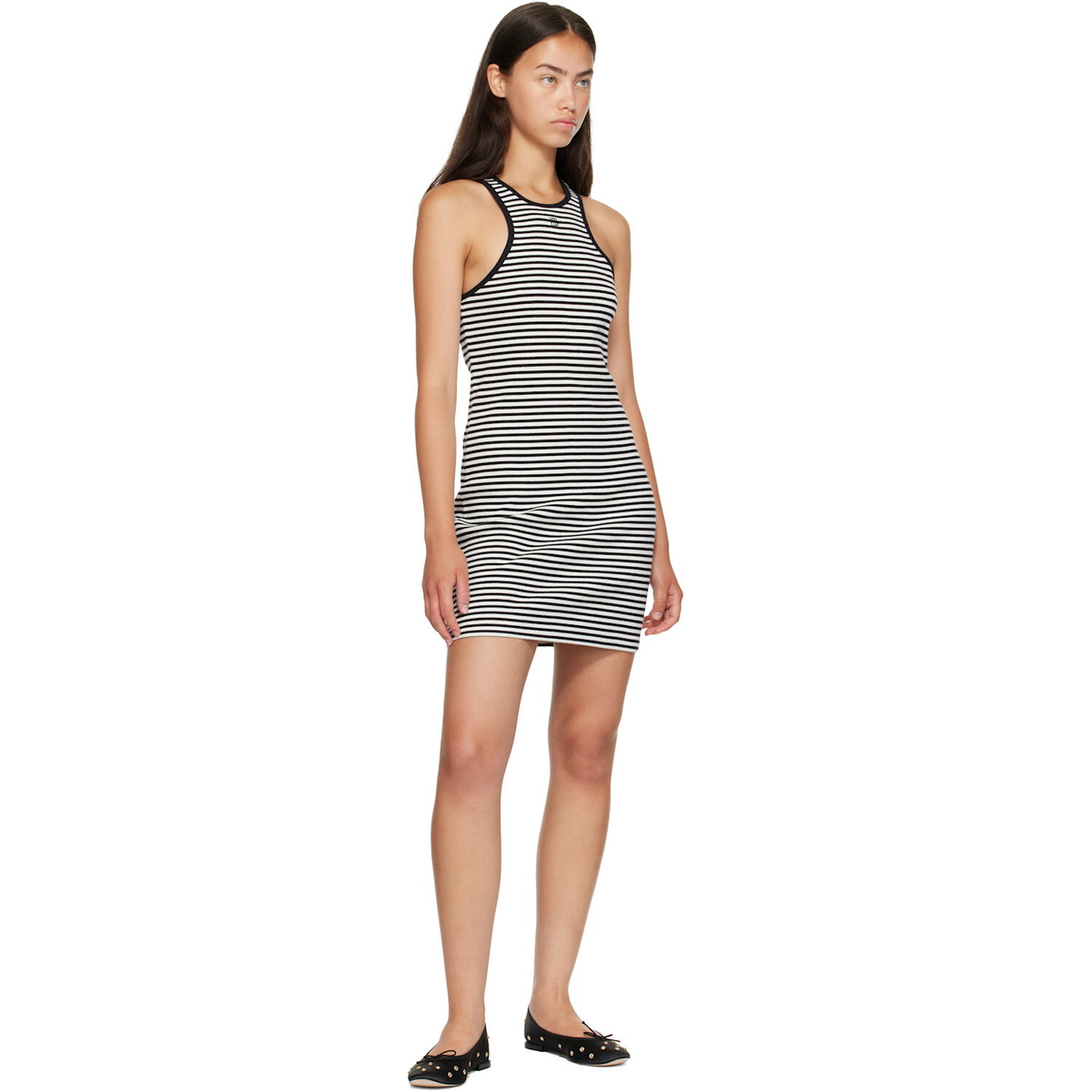 ANINE BING Black & White Cole Minidress