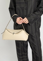 Toteme T-lock Grained Leather Shoulder bag - Ivory - One Size
