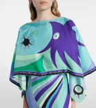 Pucci Iride caped silk twill maxi dress