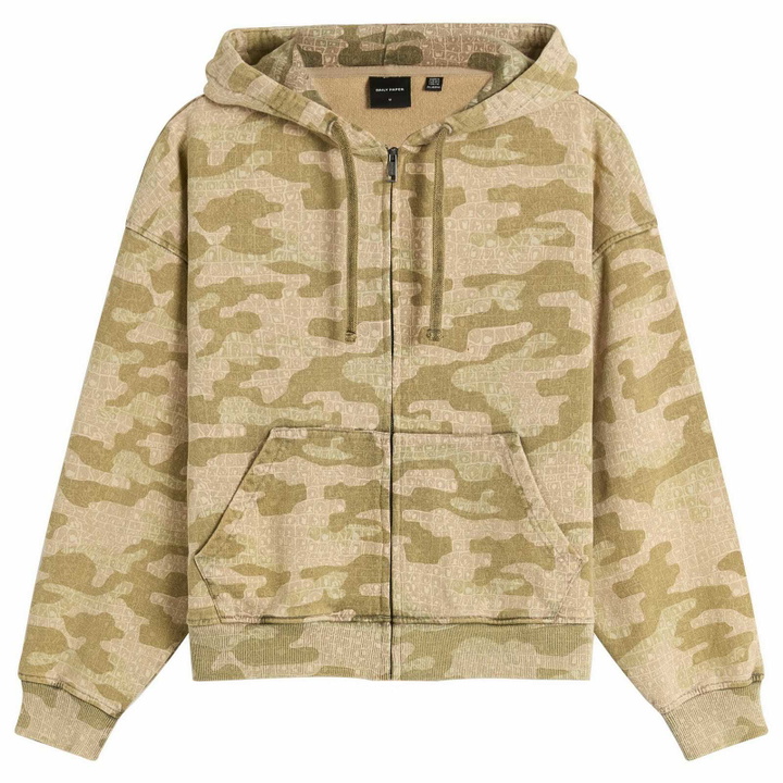 Photo: Daily Paper Men's Boxy Zip Hoodie in Camo
