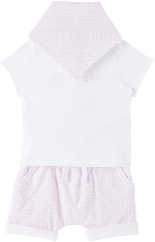 Photo: Givenchy Baby White & Pink Three-Piece Set