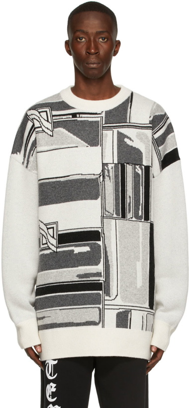 Photo: We11done White Chain Graphic Sweater