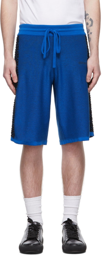 Photo: Versace Blue Greca Shorts