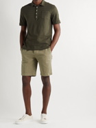 Loro Piana - Straight-Leg Cotton and Linen-Blend Drawstring Bermuda Shorts - Green