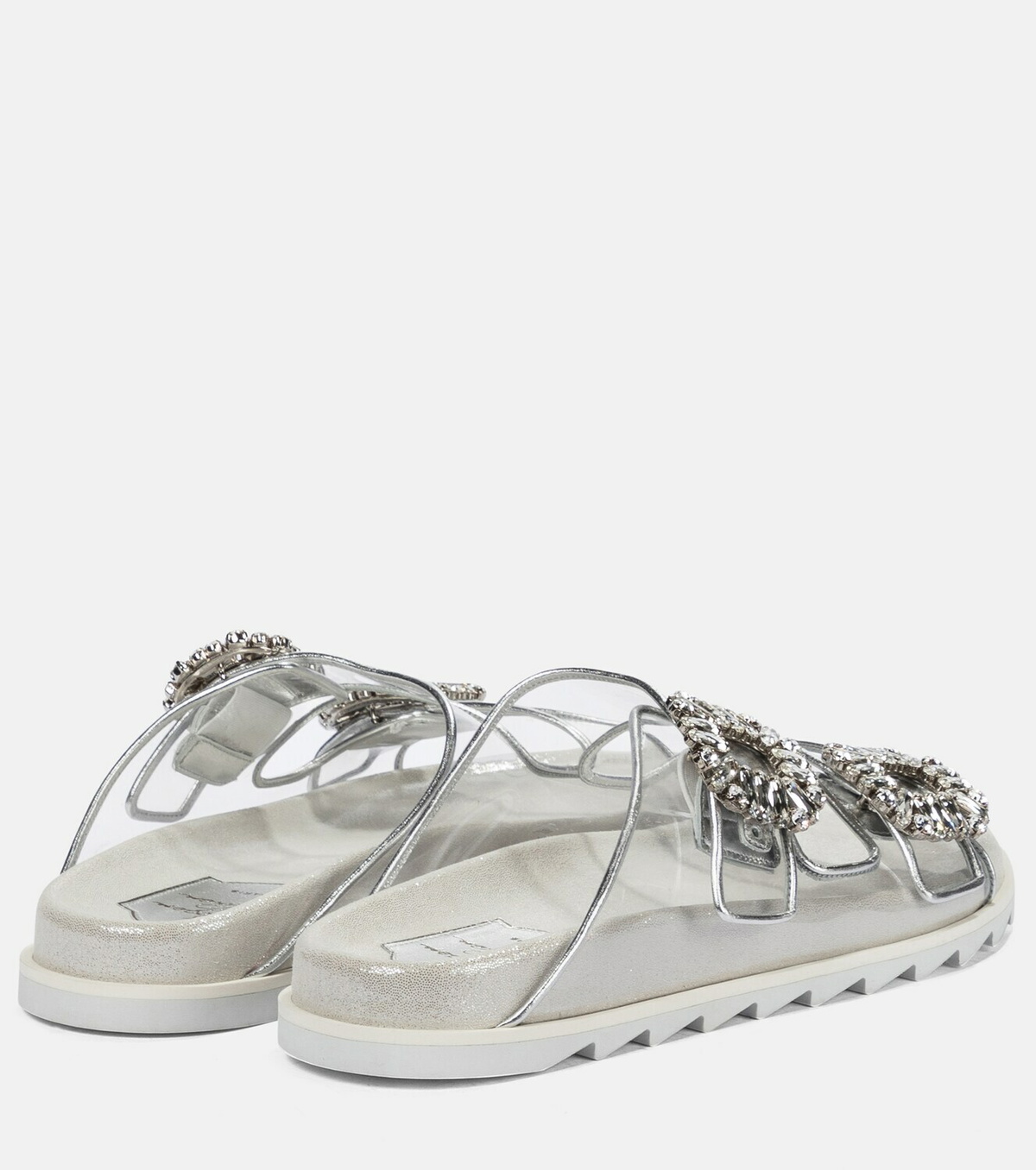 国内発送☆送関込【Roger Vivier】Slidy Viv` レザー Slidy Viv' Mules in leather Off White Woman