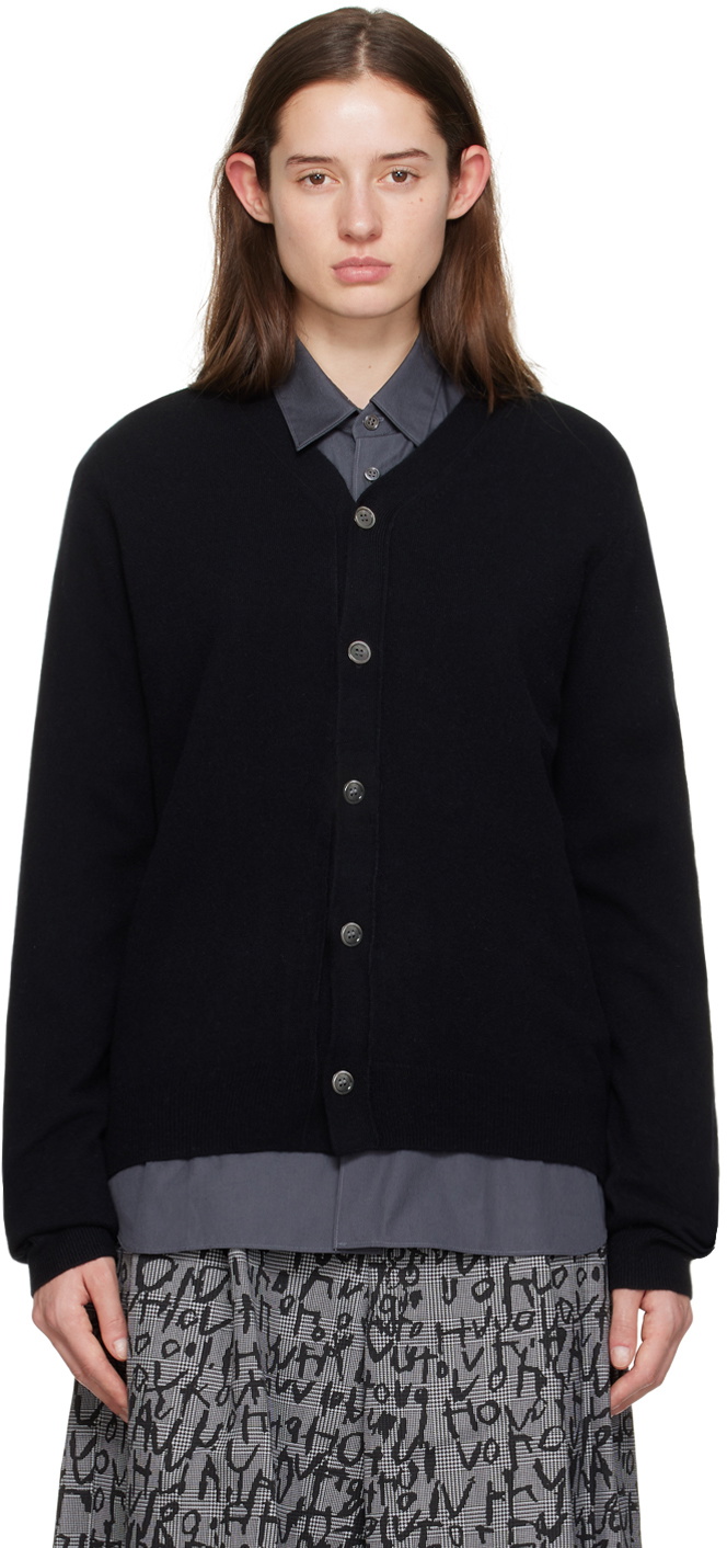 Comme des Garçons Shirt Black Y-Neck Cardigan