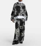 Dries Van Noten Draped floral cotton jersey sweatshirt