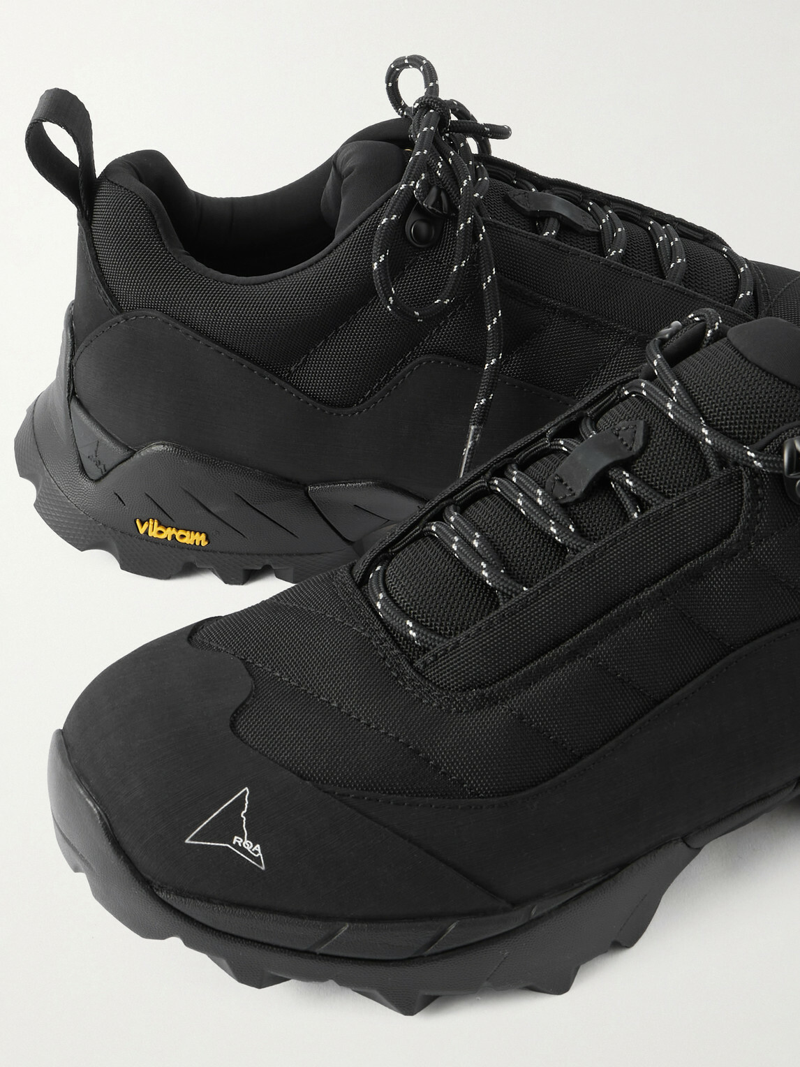 ROA - Katharina Rubber and Leather-Trimmed Mesh Hiking Sneakers - Black