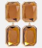 Self-Portrait Amber gold-plated drop earrings