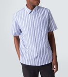 Brioni Striped cotton poplin bowling shirt