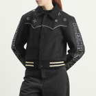 ICECREAM Women's Western Crystal Varsity Jacket in Black
